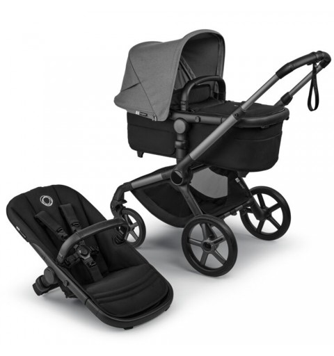 Bugaboo Fox 5 Renew - wózek wielofunkcyjny, zestaw 2w1 z opcją 3w1 i 4w1 | Graphite / Black - Moon Grey